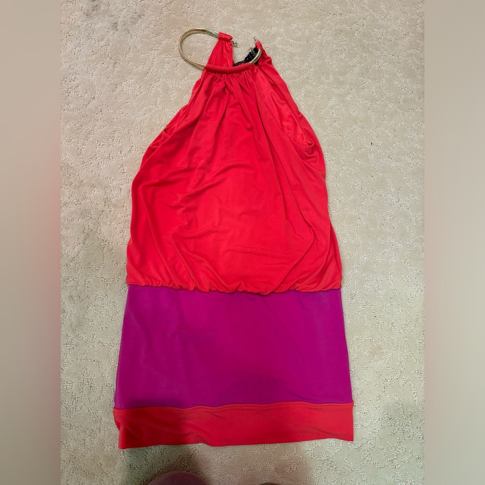 Size 8 laundry by Shelli Segal dress colorful, pink and orange great condition